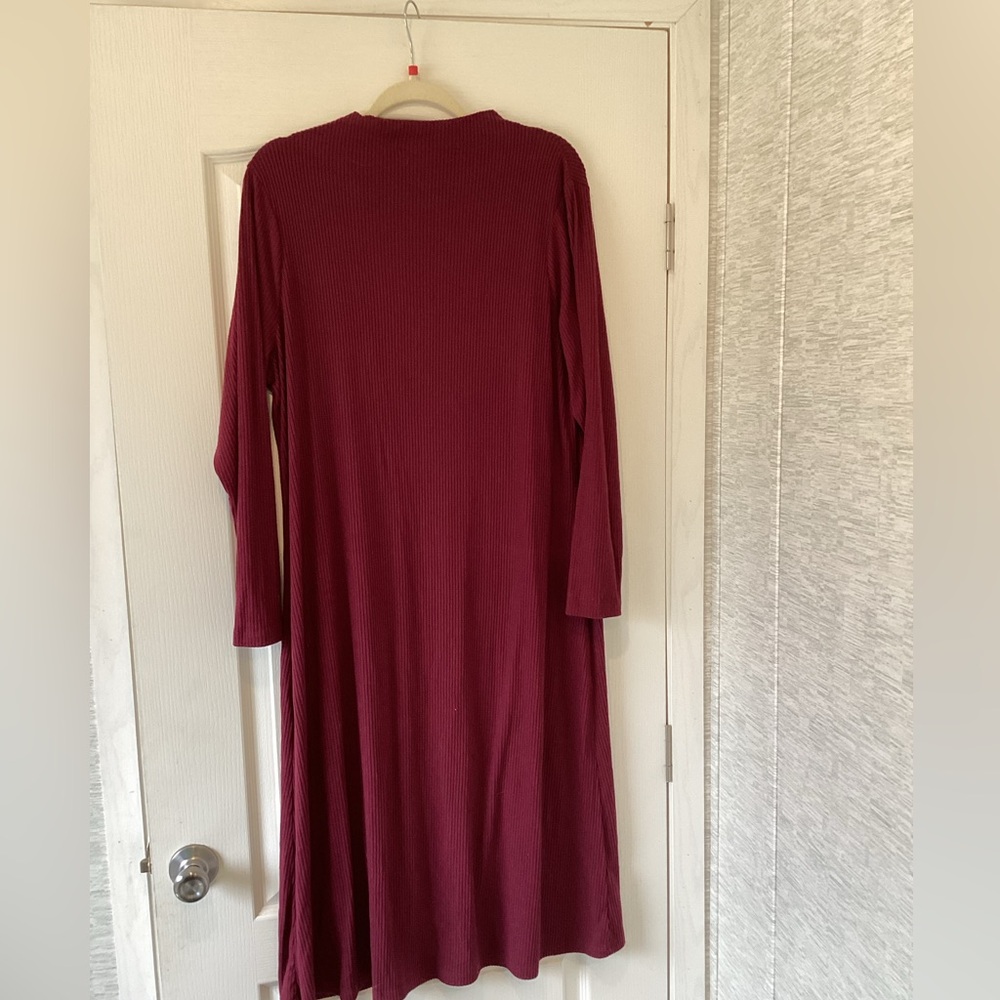 Time and Tru Wine Long Sleeve Dress size 2XL EUC - Picture 2 of 3